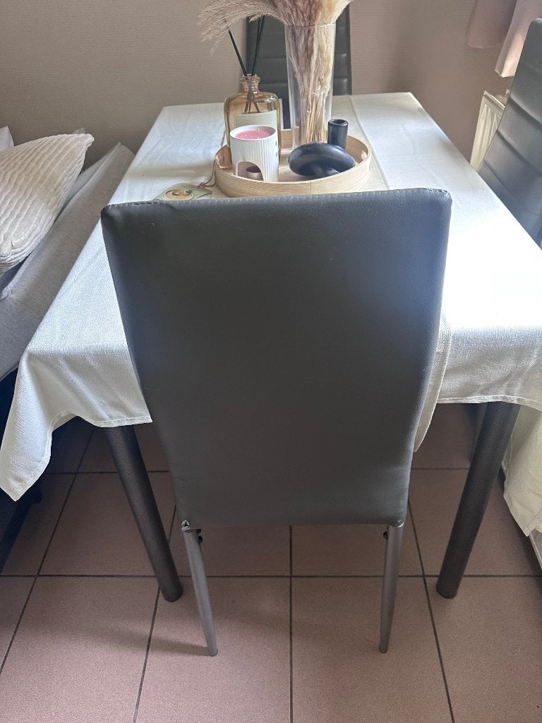 Lot de 4 chaises de salle à manger, Ophalen, Leer, Zo goed als nieuw, Vier