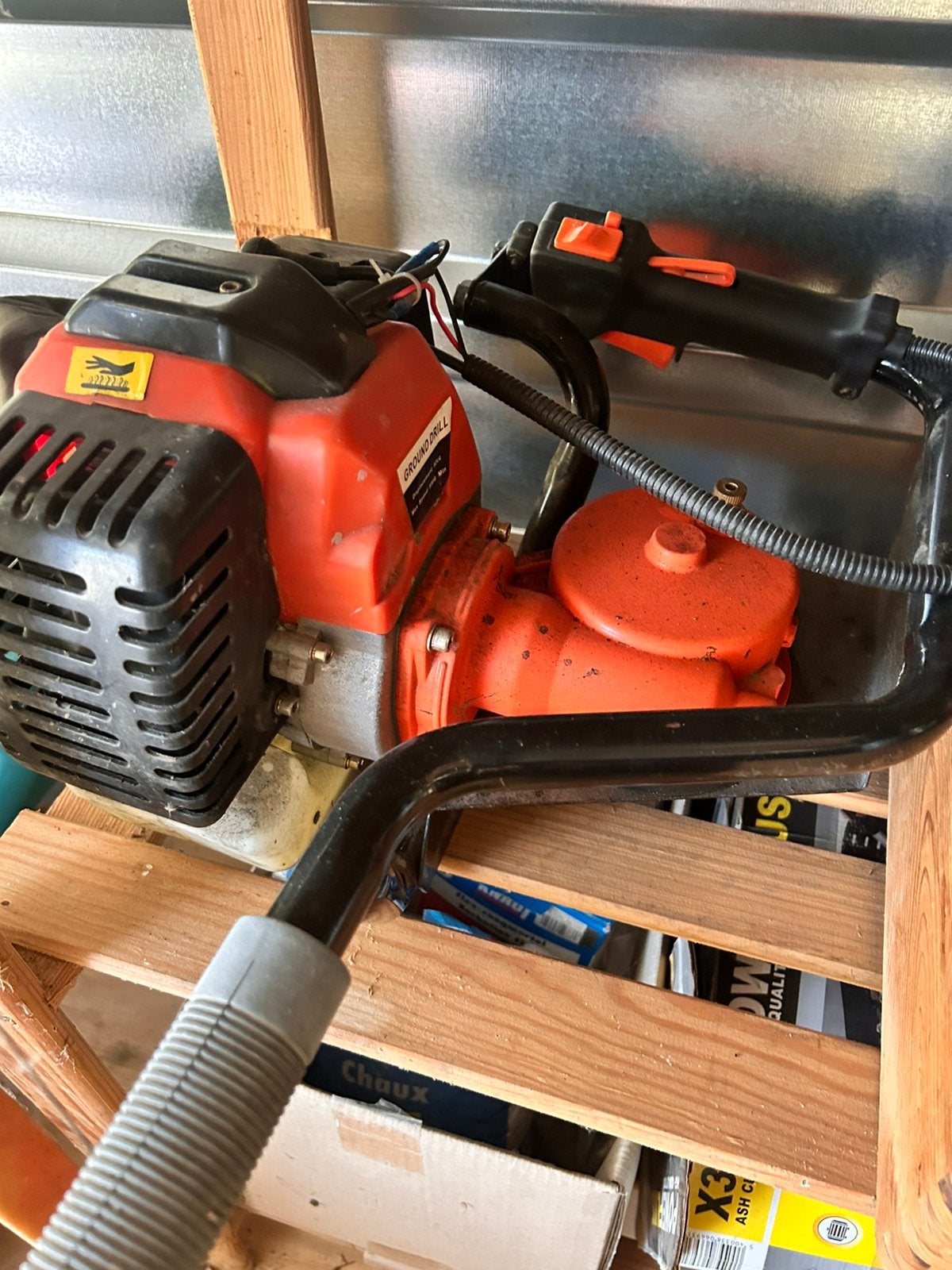 Grondboor met motor, Ophalen, Zo goed als nieuw, Grondboor