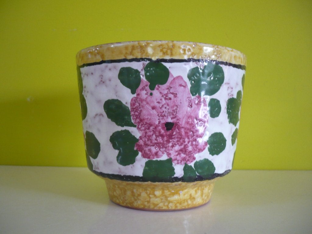 Mooi vintage bloempotje Marei keramik west-germany, Enlèvement ou Envoi, Moins de 25 cm, Utilisé, Moins de 40 cm