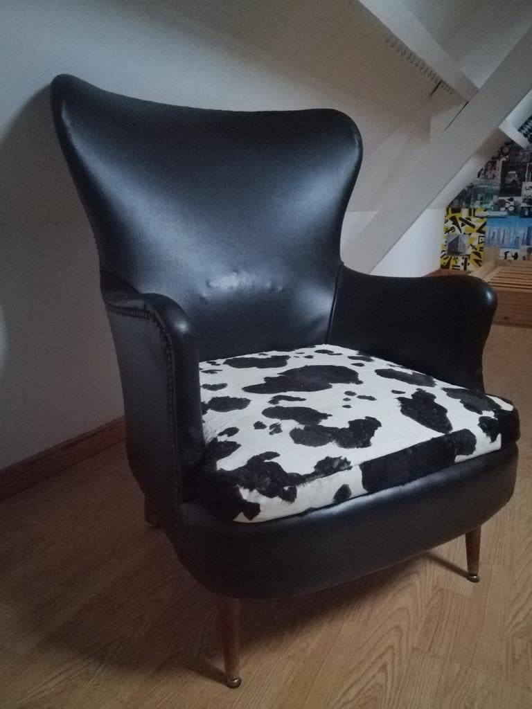 2 Retro zeteltjes met koe dessin kussen, Huis en Inrichting, Ophalen