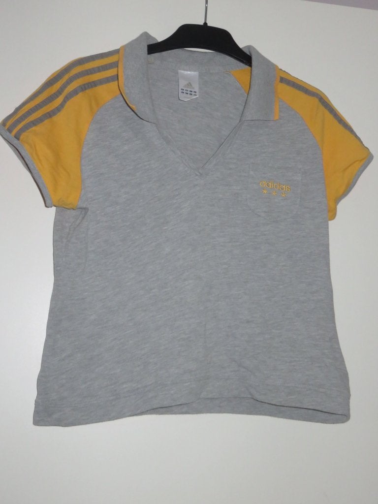 Grijze, dames T-shirt - Adidas - mt 42 - shirt, Kleding | Dames, Adidas, Maat 42/44 (L), Ophalen of Verzenden, Korte mouw
