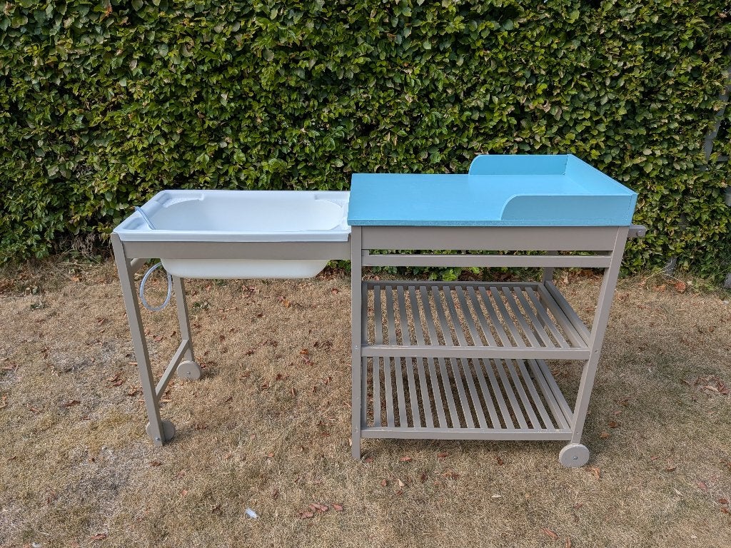 Verzorgingstafel met uitschuifbaar kinderbad, Kinderen en Baby's, Ophalen, Gebruikt, Minder dan 75 cm, 70 cm of meer