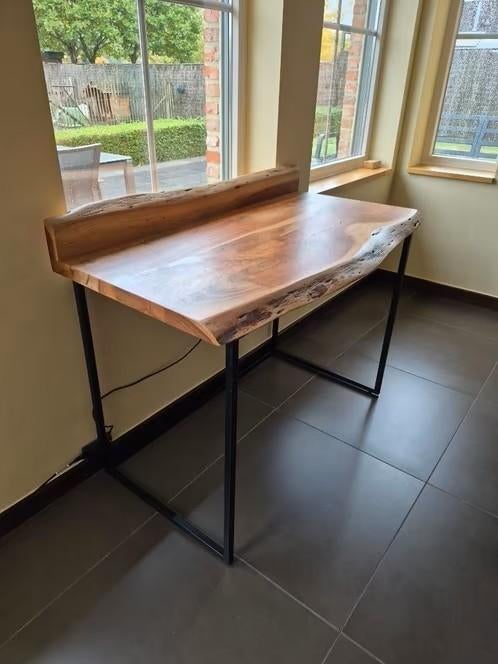 Bureau en bois d'acacia L114xL60 cm, Autres marques, Bureau d'ordinateur, Comme neuf, Enlèvement