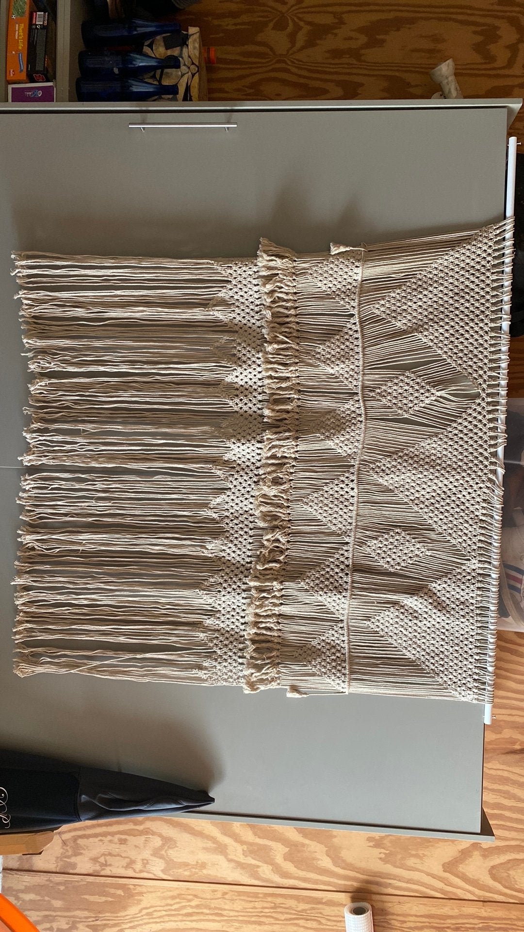 Macramé wandhanger in boho stijl, Huis en Inrichting, Woonaccessoires | Wanddecoraties, Zo goed als nieuw, Ophalen, Beige, Boho