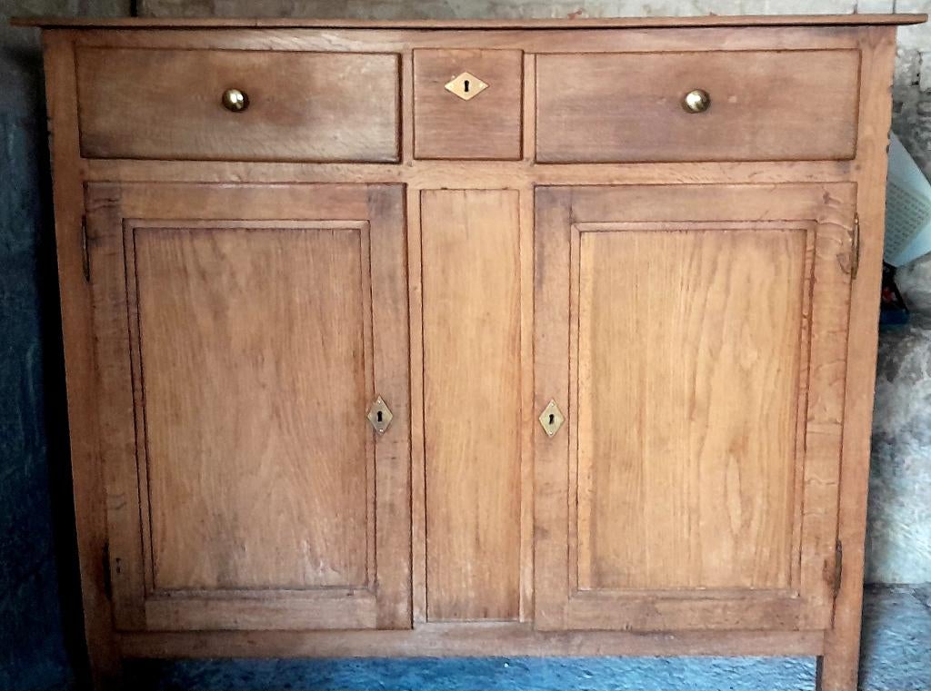 „Parijse” eikenhouten dressoir - rustiek, Huis en Inrichting, Kasten | Buffetkasten, Ophalen, Gebruikt, 100 tot 150 cm, Met deur(en)