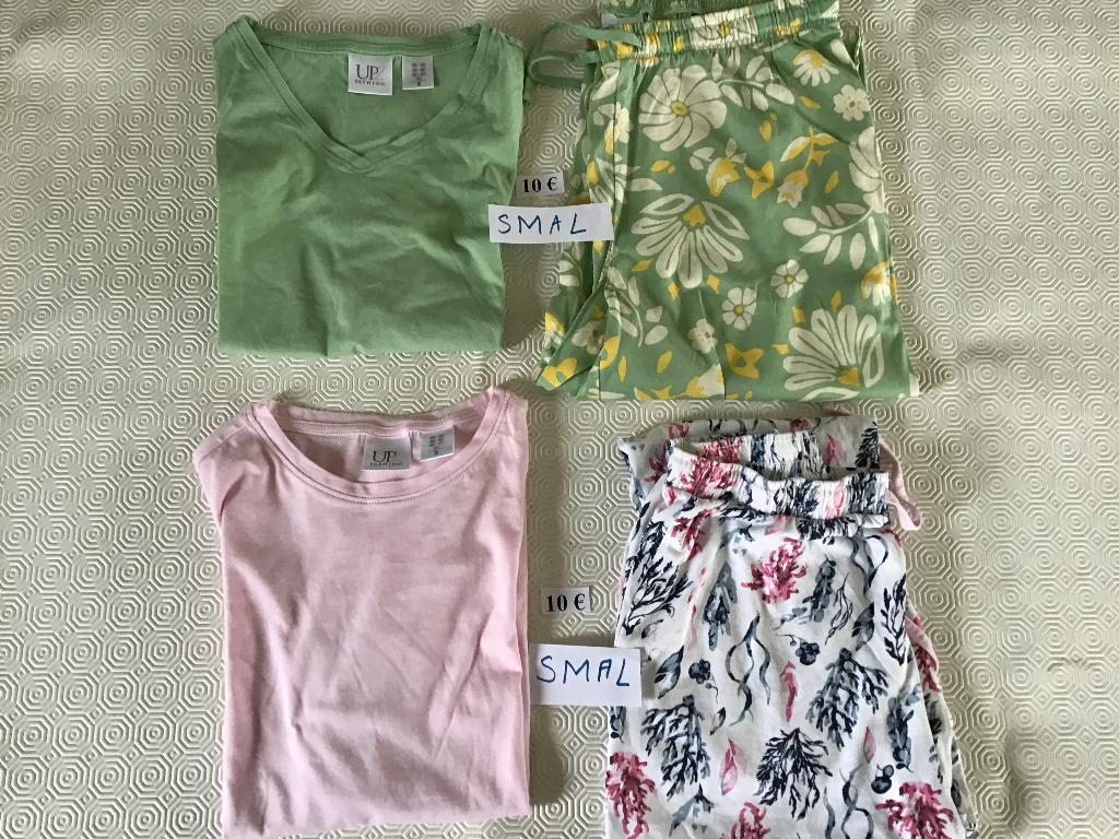 2 T-shirts met passende broek maat smal, Kleding | Dames, T-shirts, Ophalen of Verzenden, Zo goed als nieuw, Maat 36 (S)