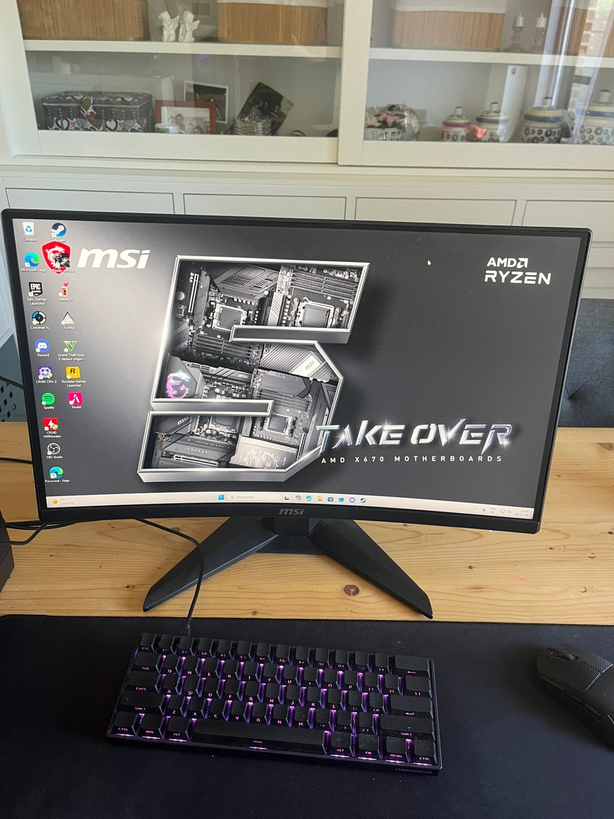 Monitor msi 180hz + inclu calvier souris, Enlèvement, Comme neuf, 151 à 200 Hz