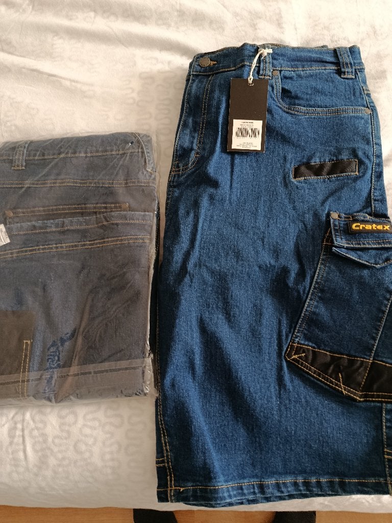 2 nieuwe korte jeans werkbroeken 54, Enlèvement, Neuf