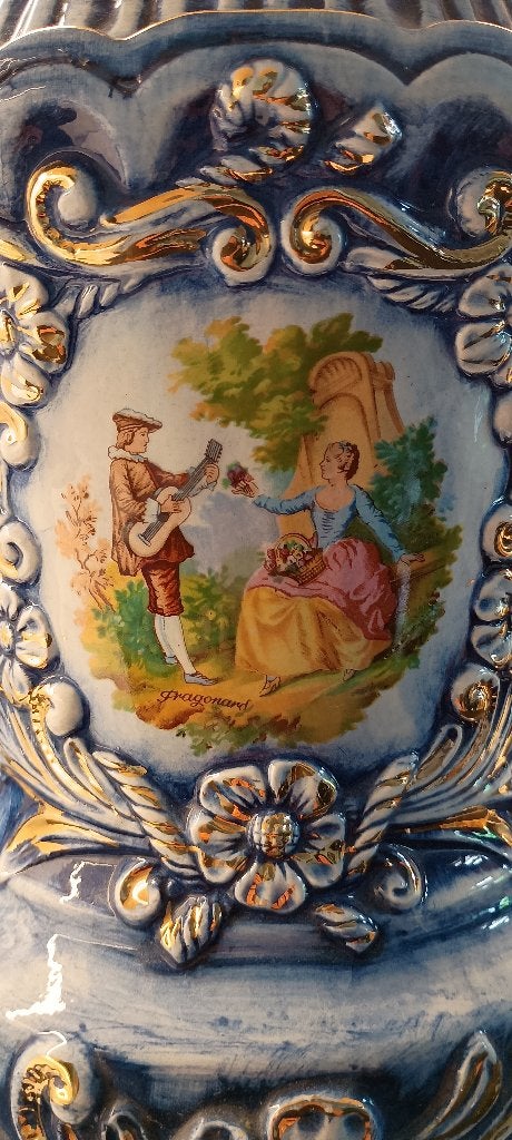 Antieke vaas Fragonard, Ophalen, Gebruikt, Blauw, Aardewerk of Porselein