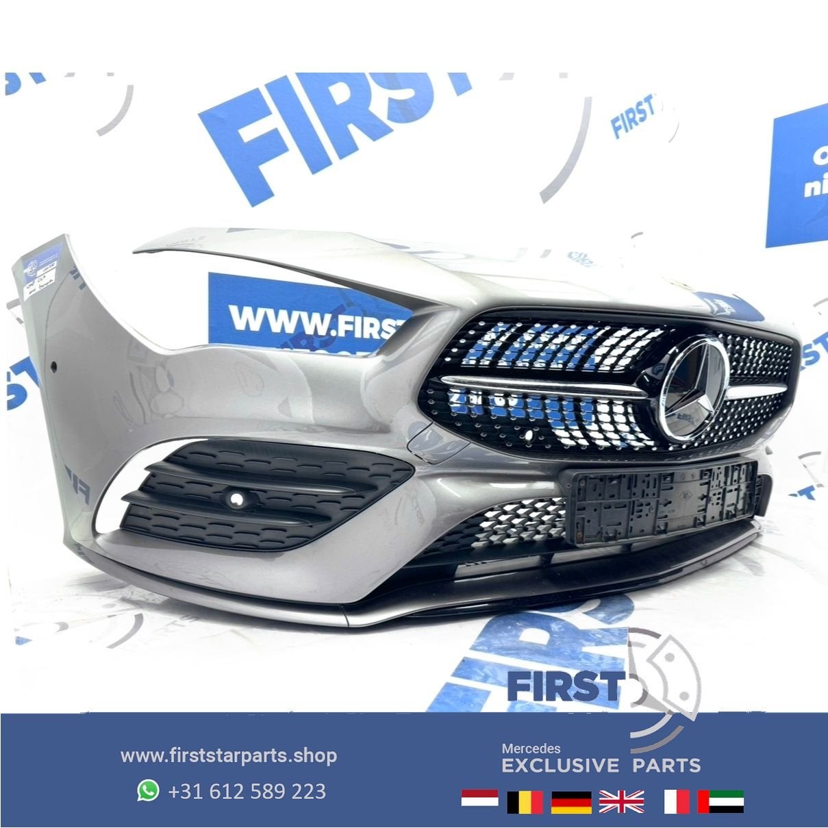 W118 CLA AMG BUMPER ZWART WIT GRIJS VOORBUMPER + DIAMOND GRI, Utilisé, -, Avant, -