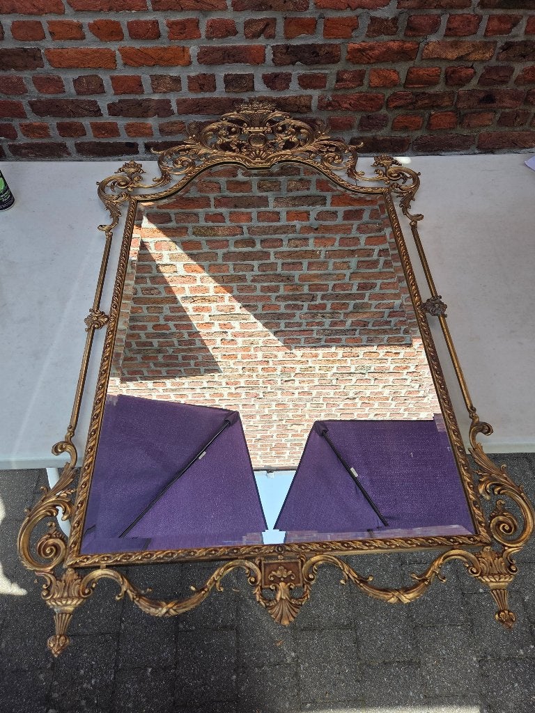 Grote vintage barok/rococo spiegel goudkleurig, Ophalen