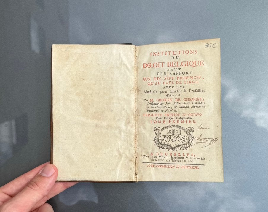 livre juridique 1758 sur Droit Belgique — George de Ghewiet, Enlèvement ou Envoi