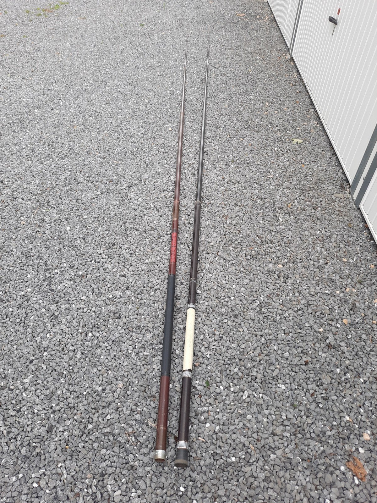 2 vishengels in glasvezel, Ophalen, Gebruikt, Vaste hengel