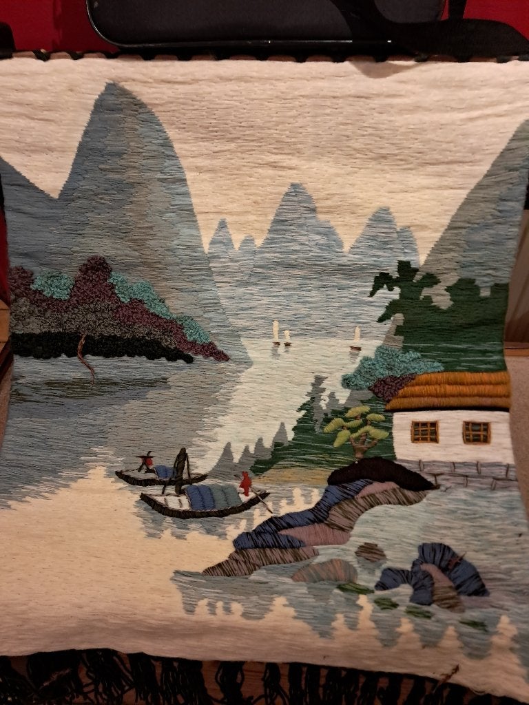 Tapisserie de décoration murale à suspension motif paysage., Maison & Meubles, Enlèvement, Comme neuf, Vintage