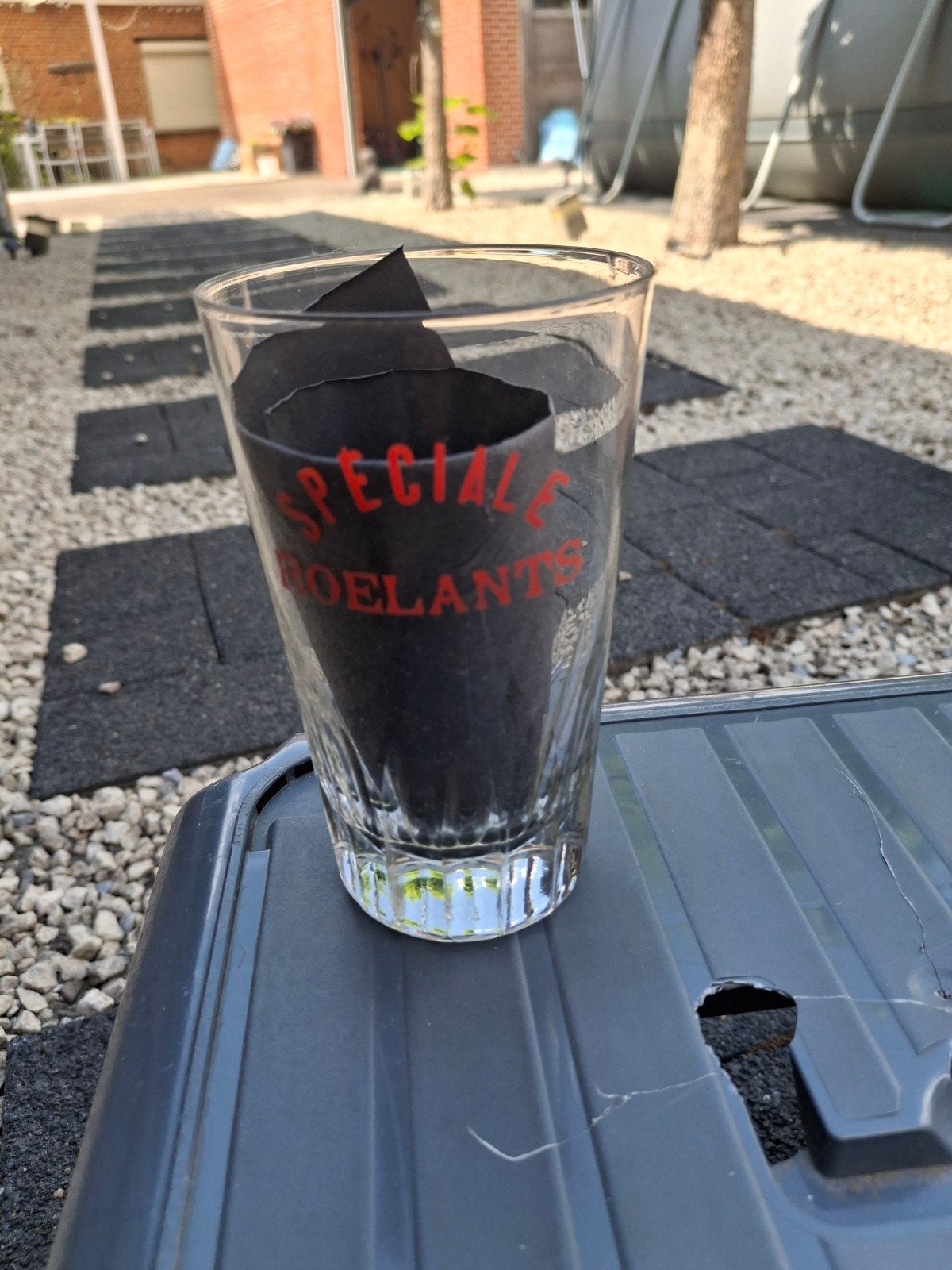 Oud gezuurd bierglas speciale roelants, Ophalen of Verzenden