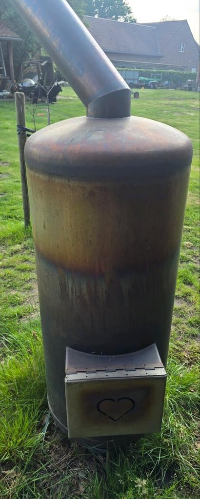 Inox tuin/zwembadverwarming met hout, Tuin en Terras, Ophalen
