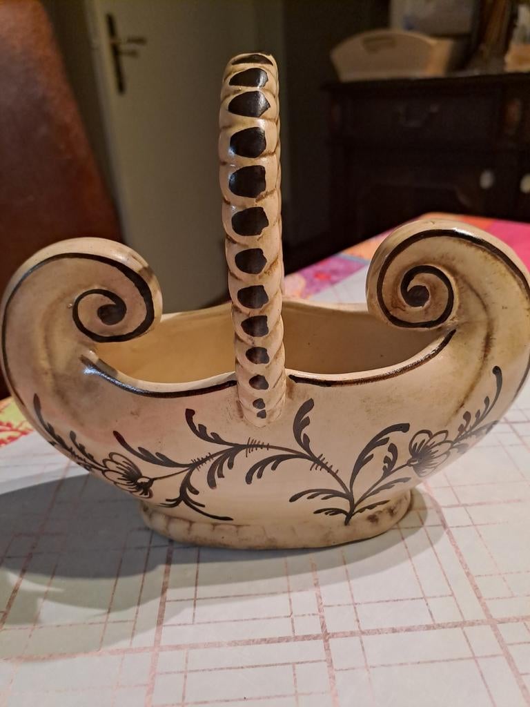 Belgisch,vintage, keramieken mandje, Antiek en Kunst, Ophalen of Verzenden