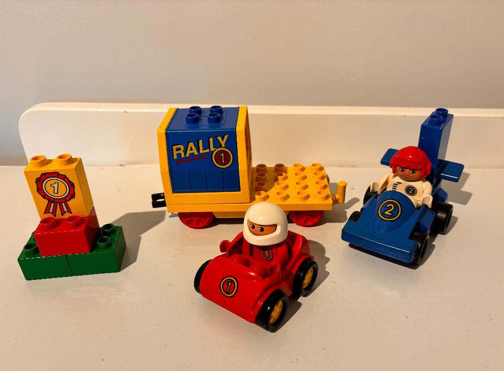 Set vintage Duplo 2937 voiture de course- Formule 1 - train, Enlèvement ou Envoi, Utilisé, Ensemble complet, Duplo