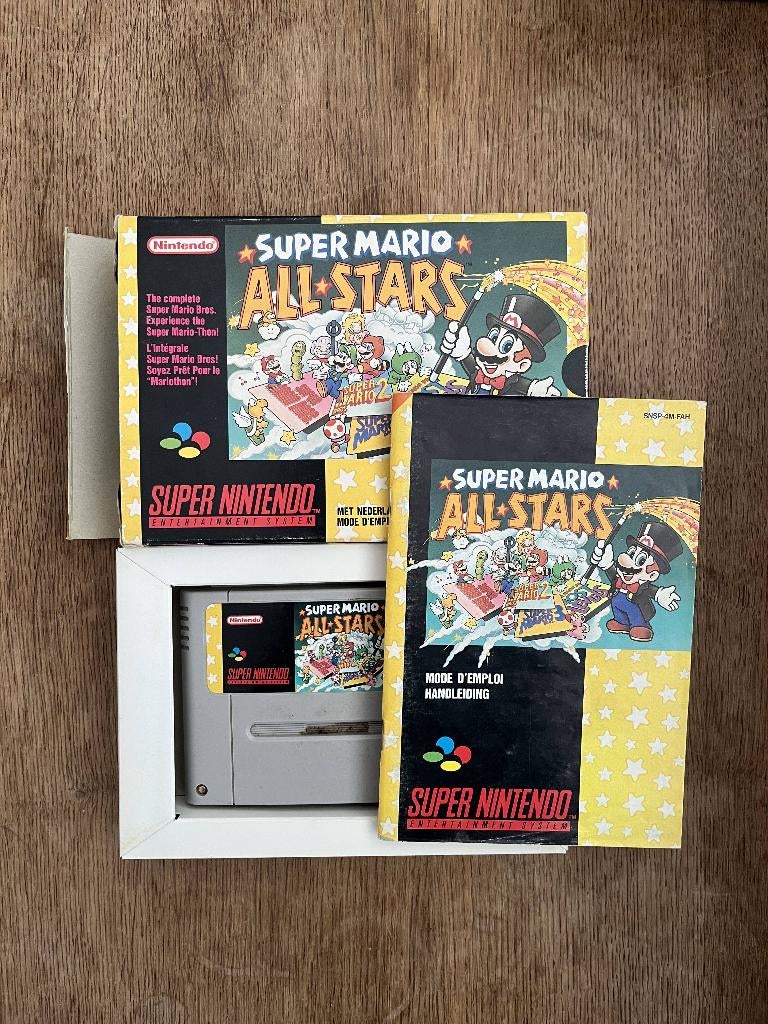 SNES Super Mario All Stars (compleet), Games en Spelcomputers, Games | Nintendo Super NES, Ophalen, Gebruikt, 1 speler, Vanaf 3 jaar