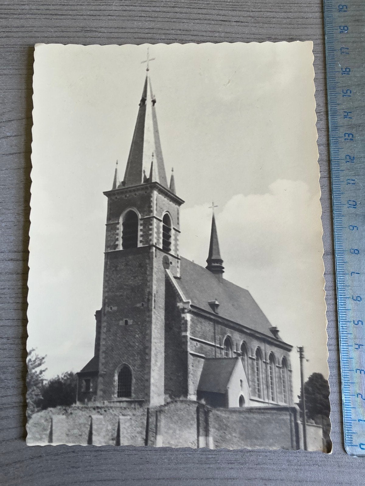 Ancienne photo originale de la vieille église de Bellingen P, Enlèvement ou Envoi, Bâtiment, Photo