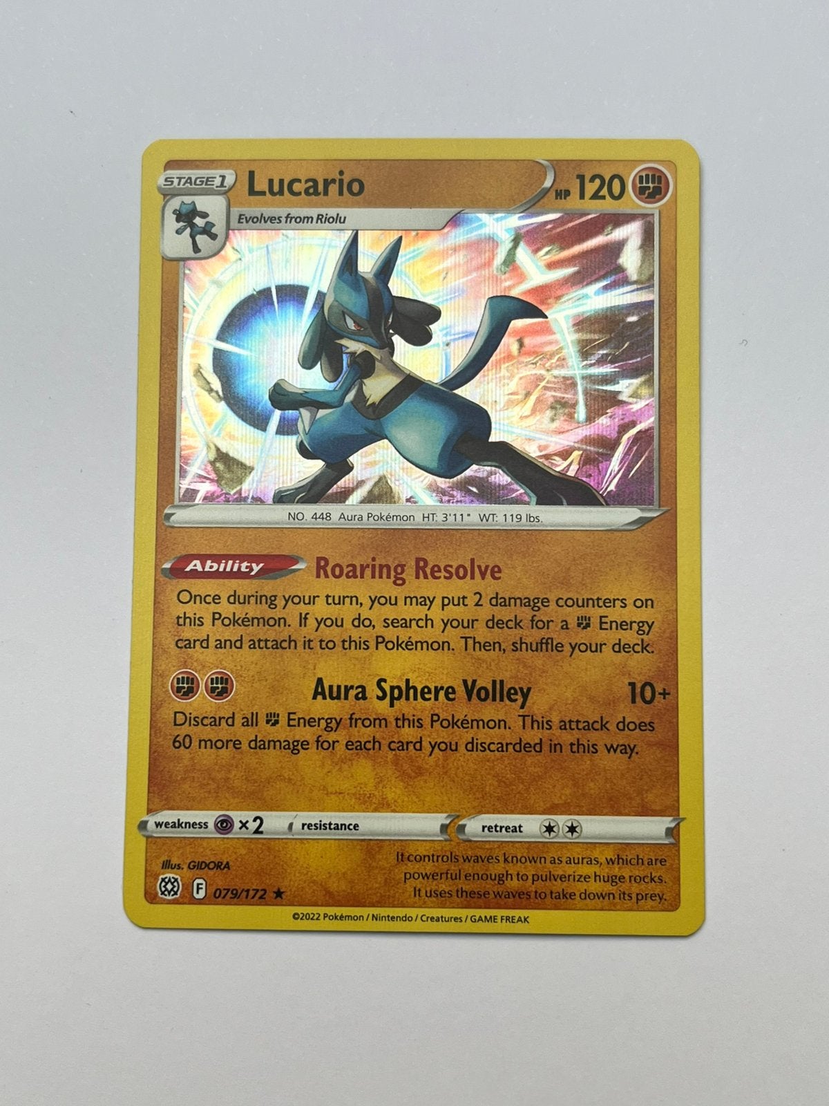 Pokémon Lucario 079/172 Rare Holo Brilliant Stars NM, Enlèvement ou Envoi, Neuf