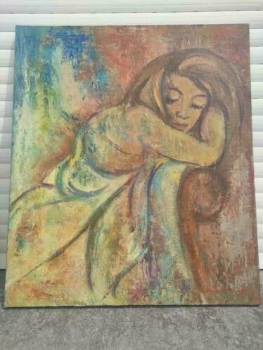huile sur toile signe jo bossuyt, Antiek en Kunst, Kunst | Schilderijen | Klassiek, Ophalen of Verzenden