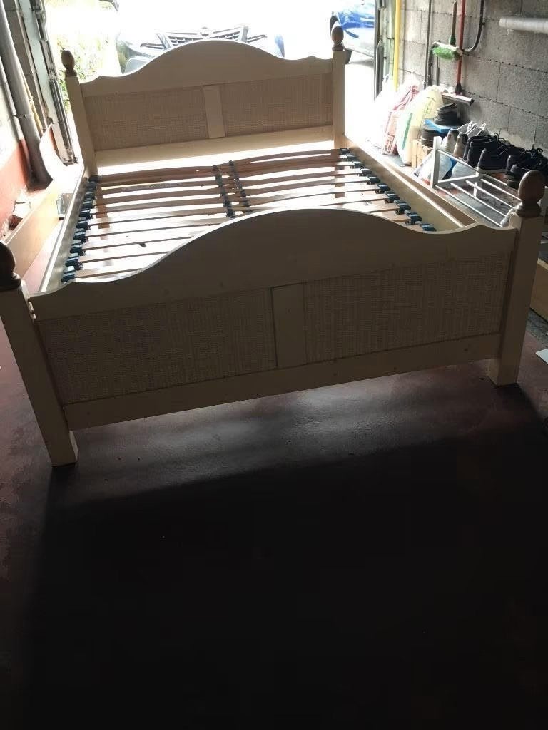 tweepersoonsbed, Ophalen, Gebruikt, Beige, 140 cm