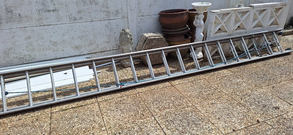 Alluminium ladder 10m, Ophalen, Gebruikt, Ladder, Opvouwbaar of Inschuifbaar