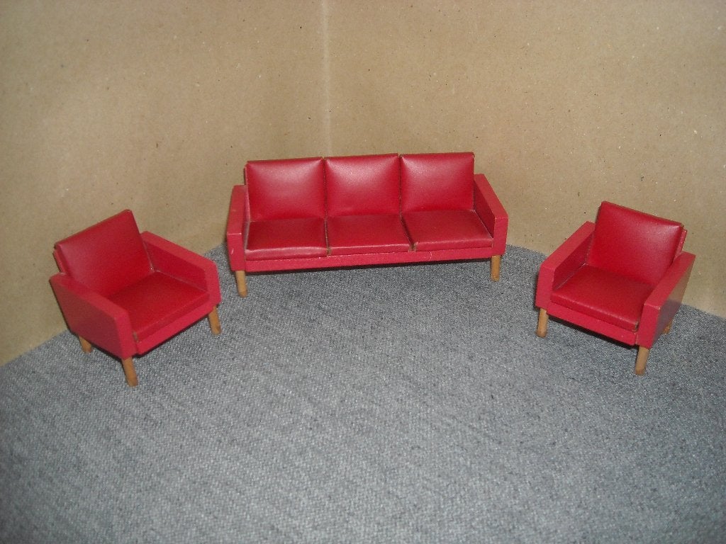 Lundby bankstel in lederlook, Enlèvement ou Envoi, Utilisé, Maison de poupées