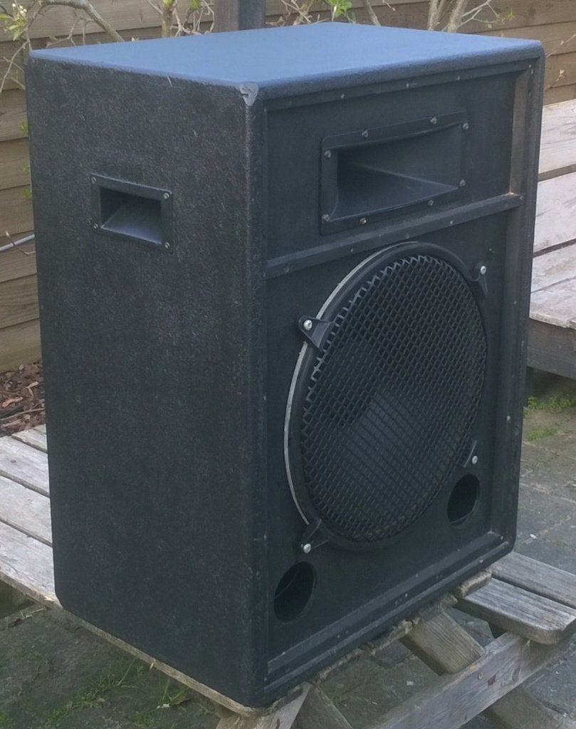 Luidsprekers set (4 stuks), 15 inch bas en 15 inch top, Speakerset, Refurbished, Ophalen of Verzenden, Basreflex