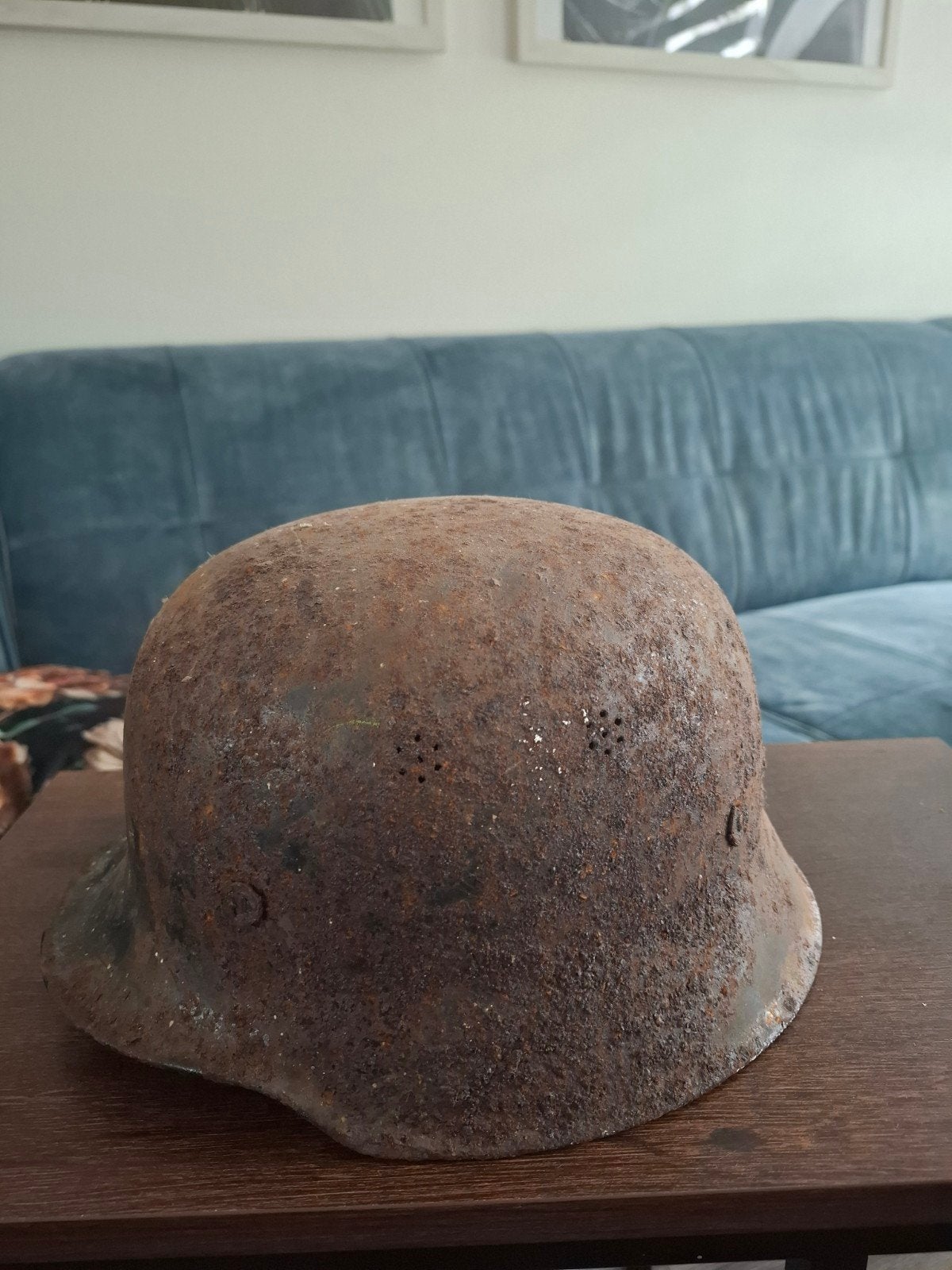 Duitse helm ww2, Ophalen