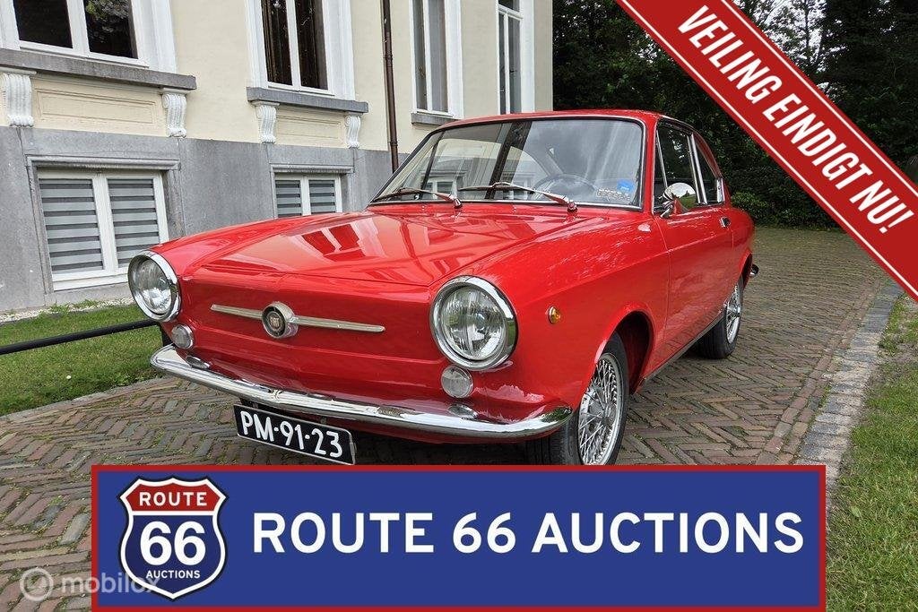 Fiat 850 Coupe | 1965 | Route 66 Auctions, Auto's, Oldtimers, Zwart, Bedrijf, Handgeschakeld, Overige carrosserie