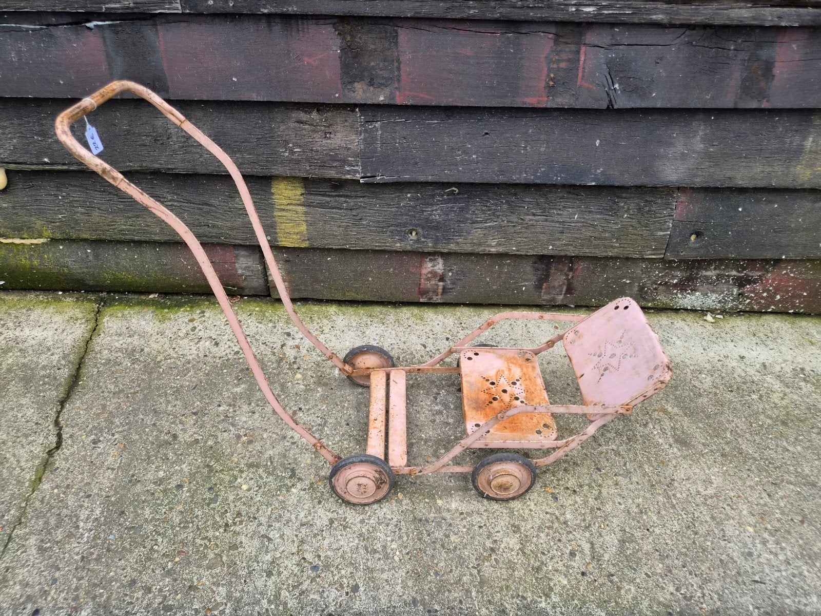 Antieke Metalen Poppenwagen / Kinderwagen – Vintage Decorati, Antiek en Kunst, Ophalen