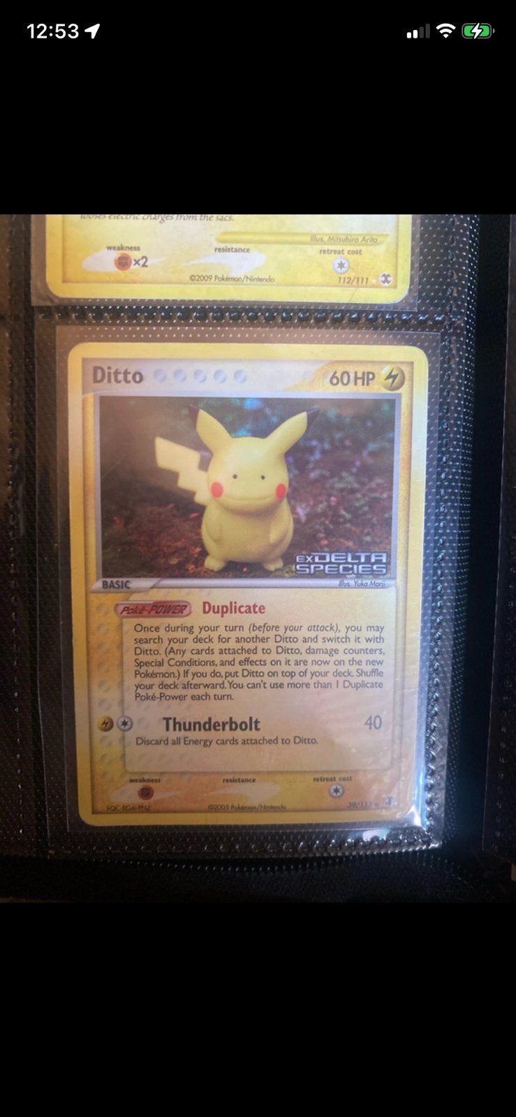 Ditto [Pikachu] Reverse Holo Pokemon Delta species 2005, Hobby en Vrije tijd, Verzamelkaartspellen | Magic the Gathering, Verzenden