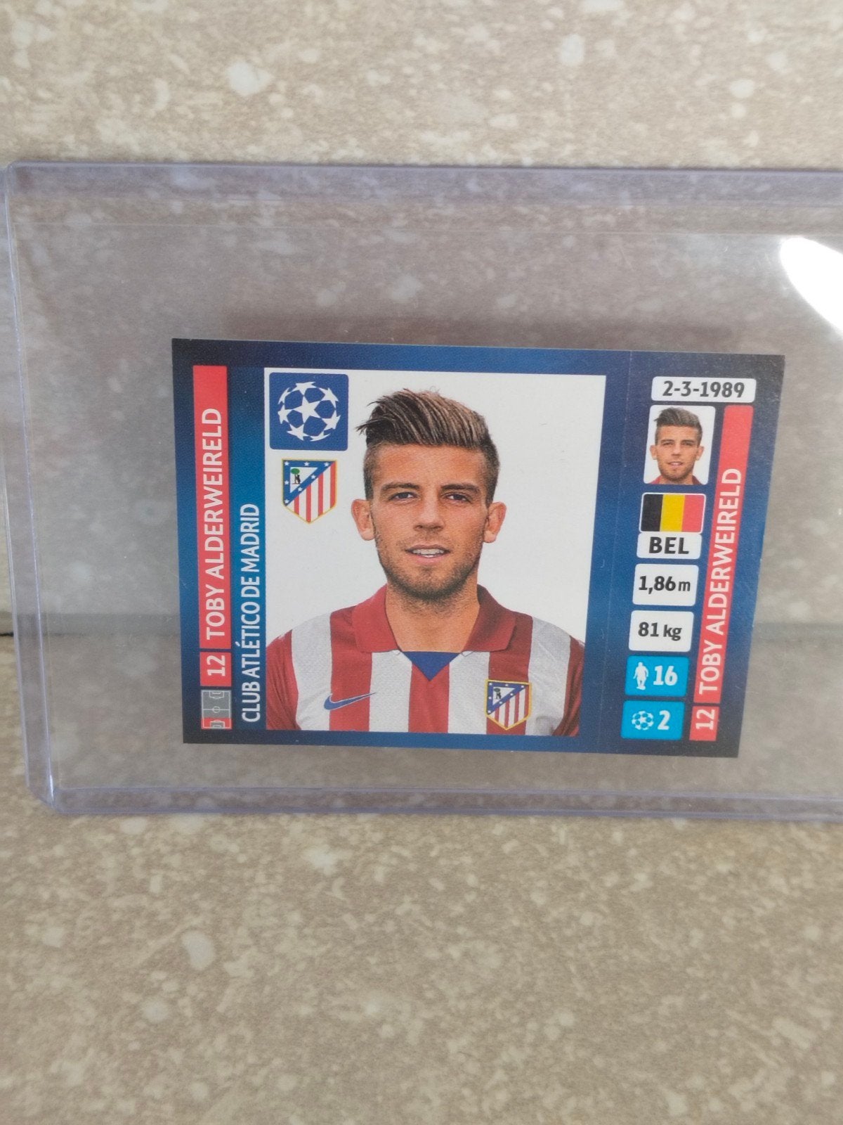 Panini sticker Champions League Toby Alderweireld Atletico, Ophalen of Verzenden, Sticker