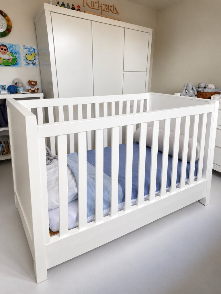 Théophile & Patachou Kinderbed + matras en Beddengoed, Ophalen, 70 tot 85 cm, 140 tot 160 cm, Zo goed als nieuw