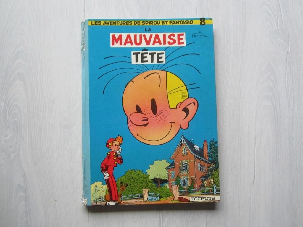 Spirou 8 : La mauvaise tête - dos rond bleu clair - rare, Enlèvement ou Envoi, Une BD, Utilisé, Franquin