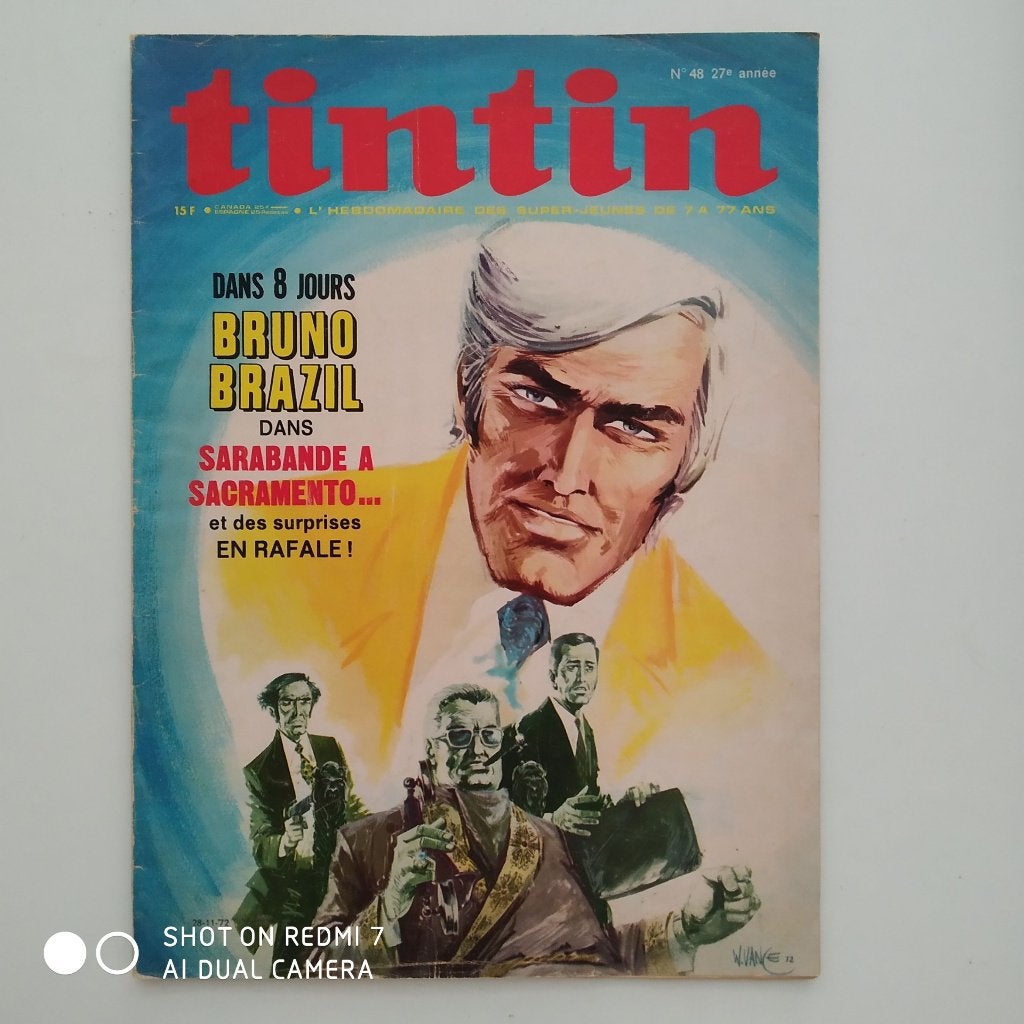 Hebdomadaire TINTIN n48 28-11-1972., Livres, Journaux & Revues, Utilisé, Autres types, Enlèvement ou Envoi