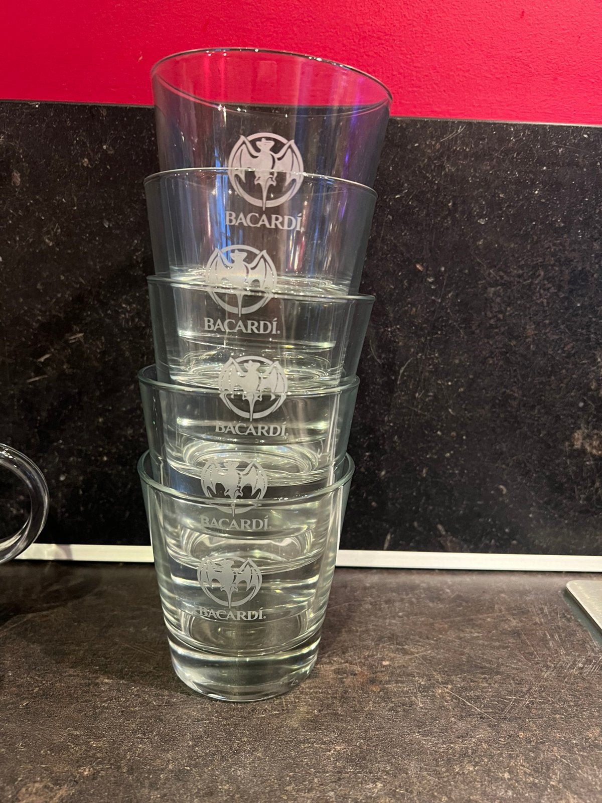 5 X bacardi glazen, Verzamelen, Ophalen, Zo goed als nieuw