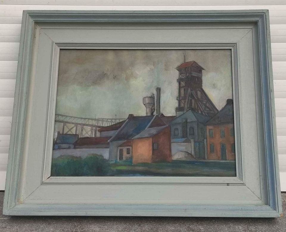 Huile sur toile charbonnage de Fernand gaullet, Ophalen of Verzenden