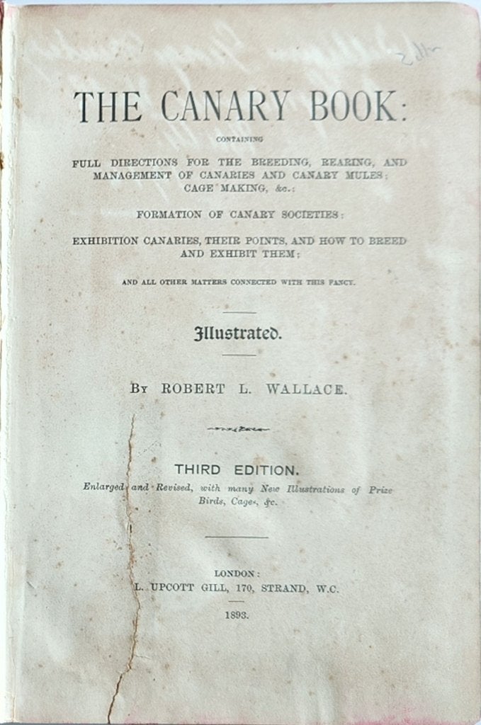 Oud kanarie boek 1893