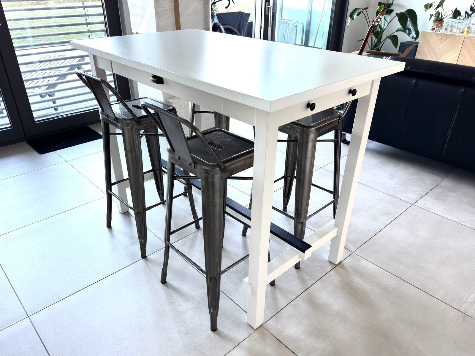 Table haute IKEA + 4 Chaises, Enlèvement, Comme neuf