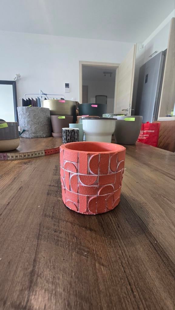 D&M oranje miniplantenbak, Steen, Binnen, Ophalen of Verzenden, Zo goed als nieuw