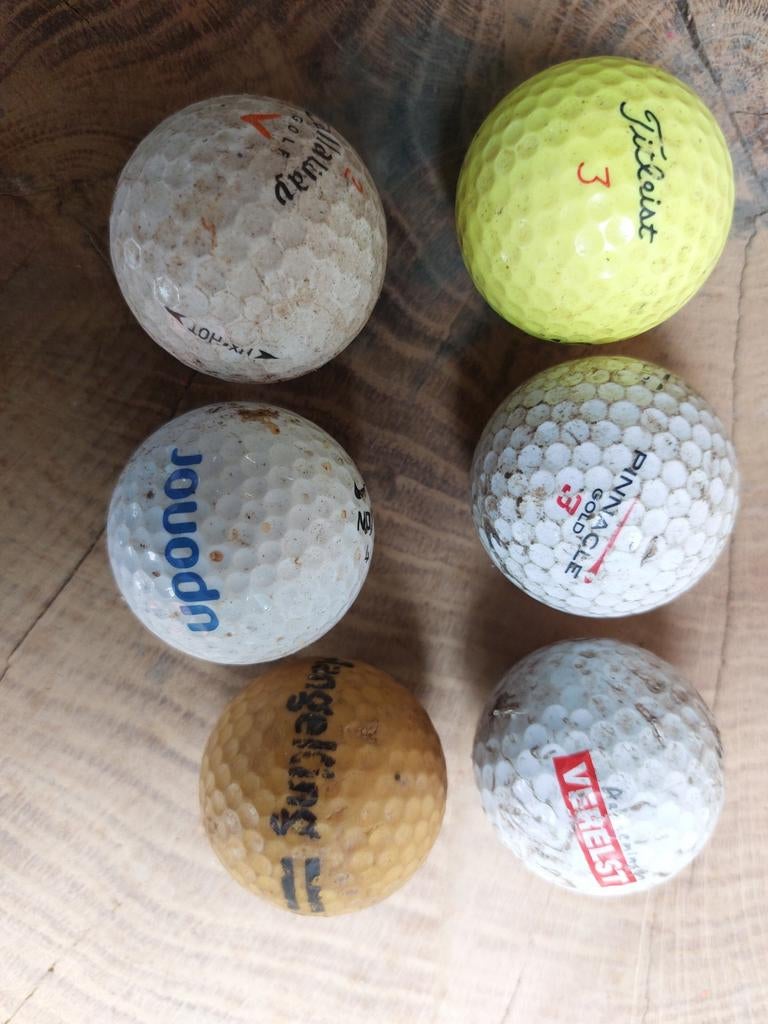 Set van 6 gebruikte golfballen, Sport en Fitness, Golf, Ophalen, Set