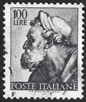 1 Postzegel Italië 1961 Fresco's Michelangelo, Postzegels en Munten, Ophalen of Verzenden, Postfris