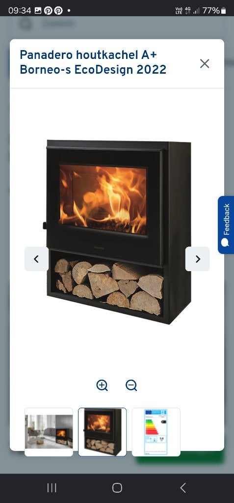 Houtkachel Panadero Borneo-s 5,8 kW A+, Huis en Inrichting, Ophalen, Vrijstaand, Hout, Nieuw