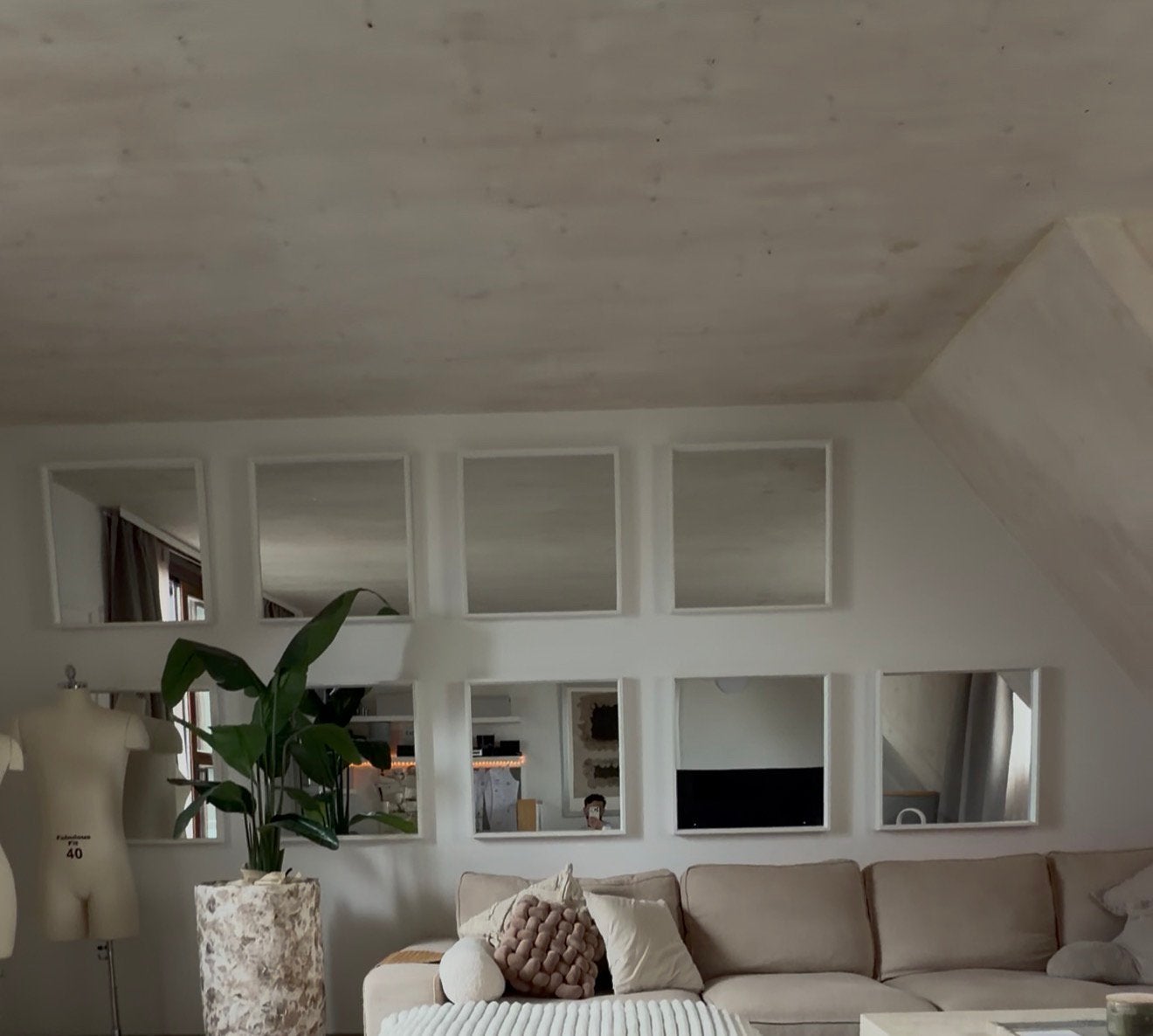 Set van 9 witte vierkante spiegels – 8 intact, 1 met barst, Huis en Inrichting, Woonaccessoires | Spiegels, Ophalen