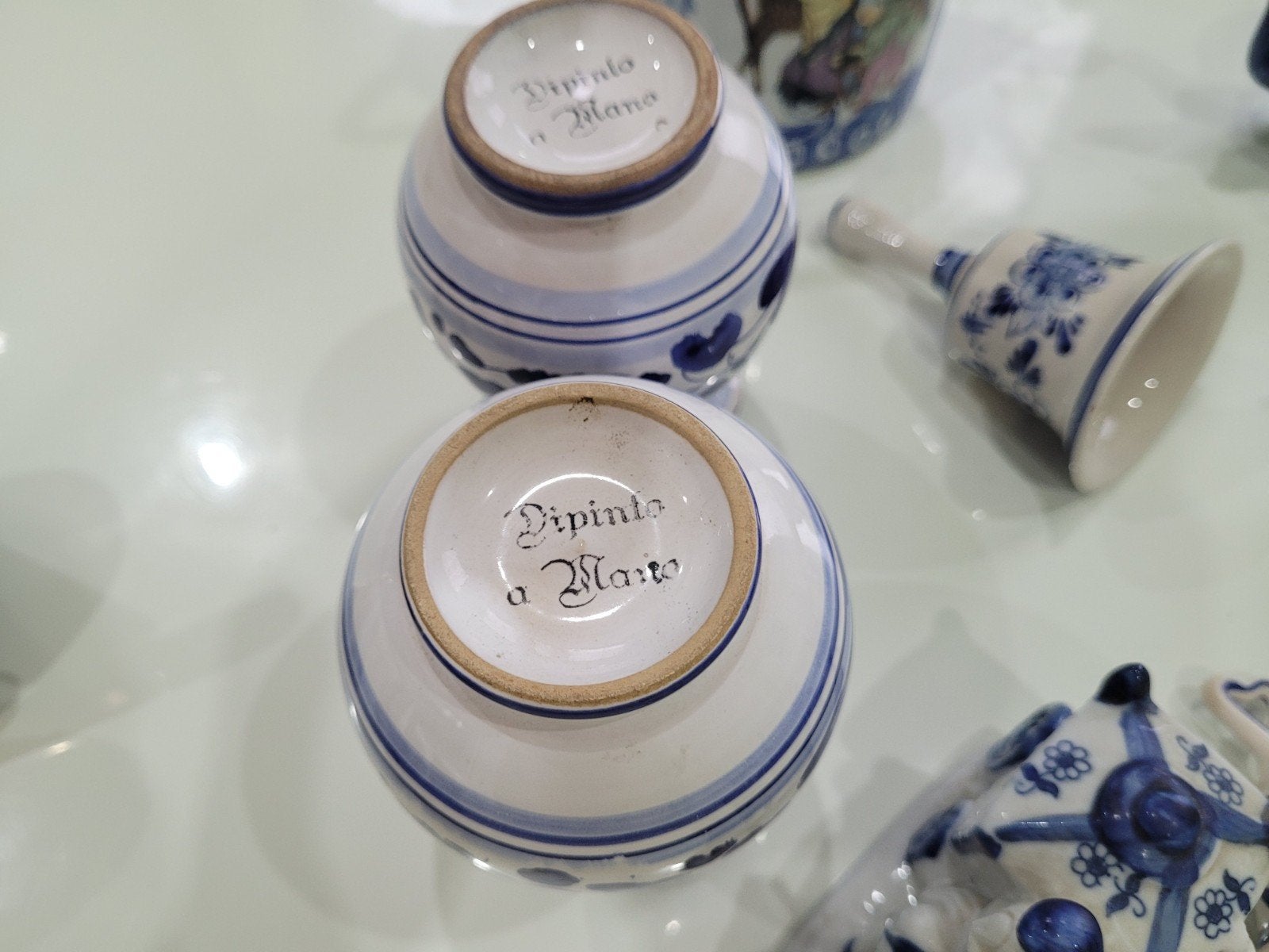 Bonjour petite garniture en delfe et Jolie vase  italien, Enlèvement ou Envoi