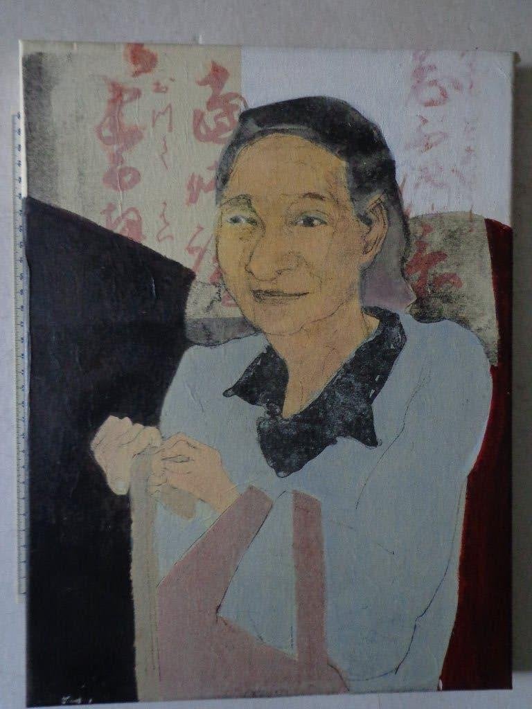 Fraai portret van een oudere dame onbekende kunstenaar, Antiek en Kunst, Ophalen of Verzenden, Handgeschilderd, Gemengde techniek