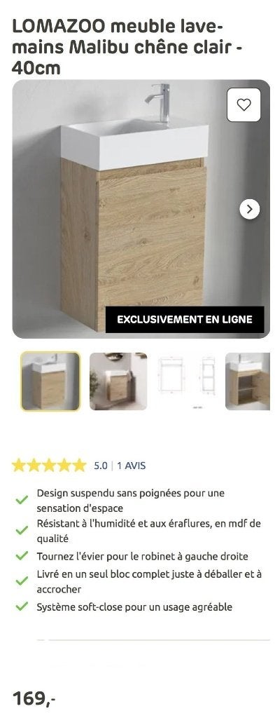 meuble lave main+syphon+bouchon, Enlèvement, Neuf, Meuble lavabo